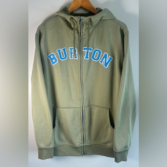Burton Other - Burton Dryride Men’s Hoodie Sweater HB Bonded Full Zip Spellout Green Size M EUC